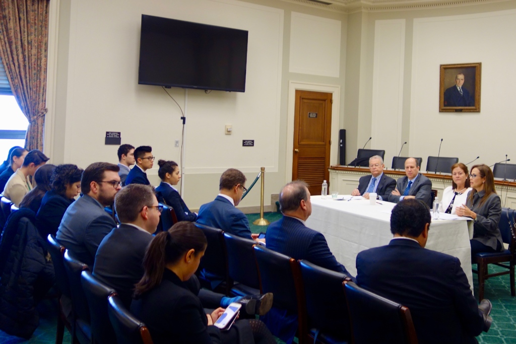 Congressional Briefing, large crowd and panel