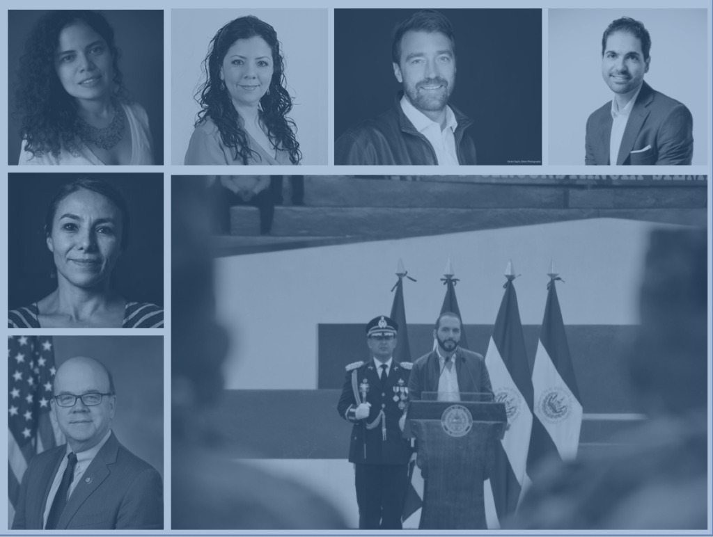 Collage of the profile images of the speaker and moderator for the event